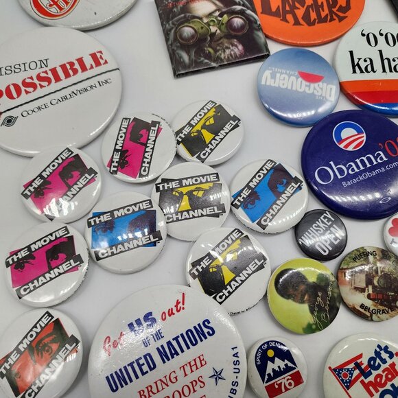 Vintage Pinback Button Collection 1980s 90s 2000s Train George Benson Obama 35 - Picture 8 of 9